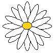 daisy with yellow polka dot center