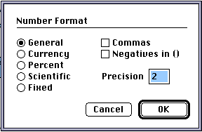 number format dialog box